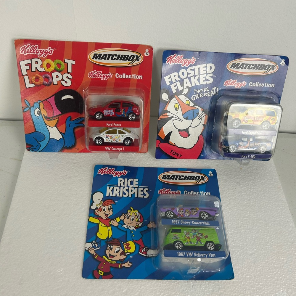 NOS 2001 Kellogg's Collection "Matchbox Car Set" Set of 2 - 3 Sets Included